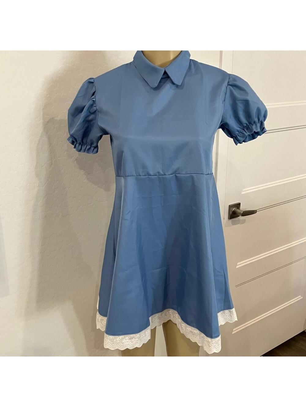 NWOT Source Unknown Blue Puff Sleeve Dress